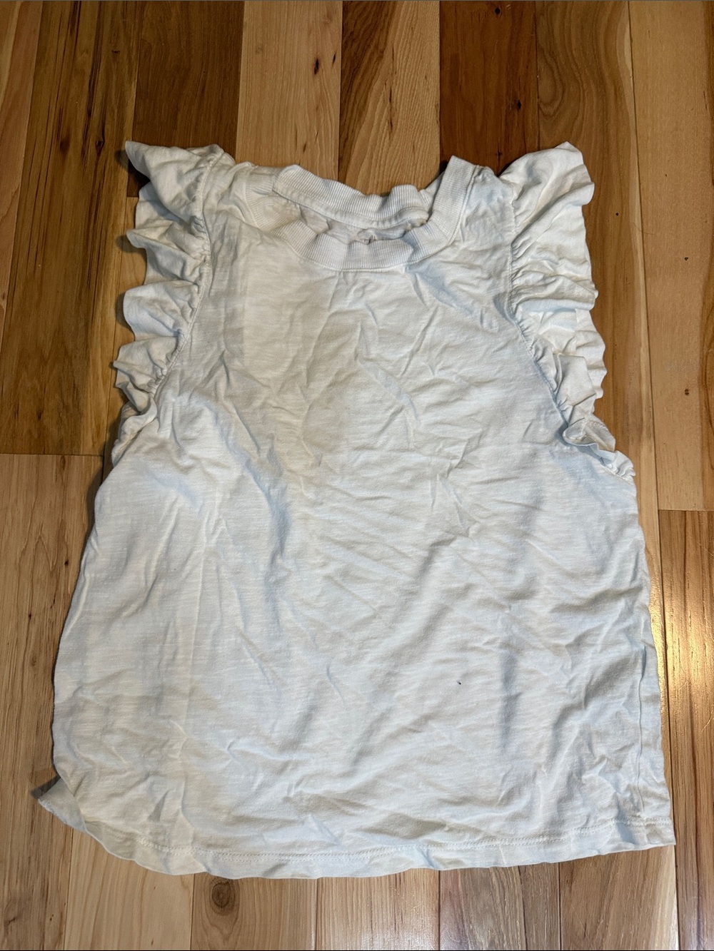 Banana Republic Malibu Tee White Ruffle Sleeve Tank